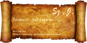 Szencz Julianna névjegykártya