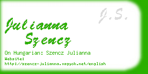 julianna szencz business card